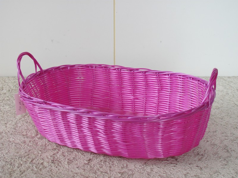 1/0042 CESTO VIMINI SINTETICO ROSA OVALE CM 45X30X11 H - Clicca l'immagine per chiudere